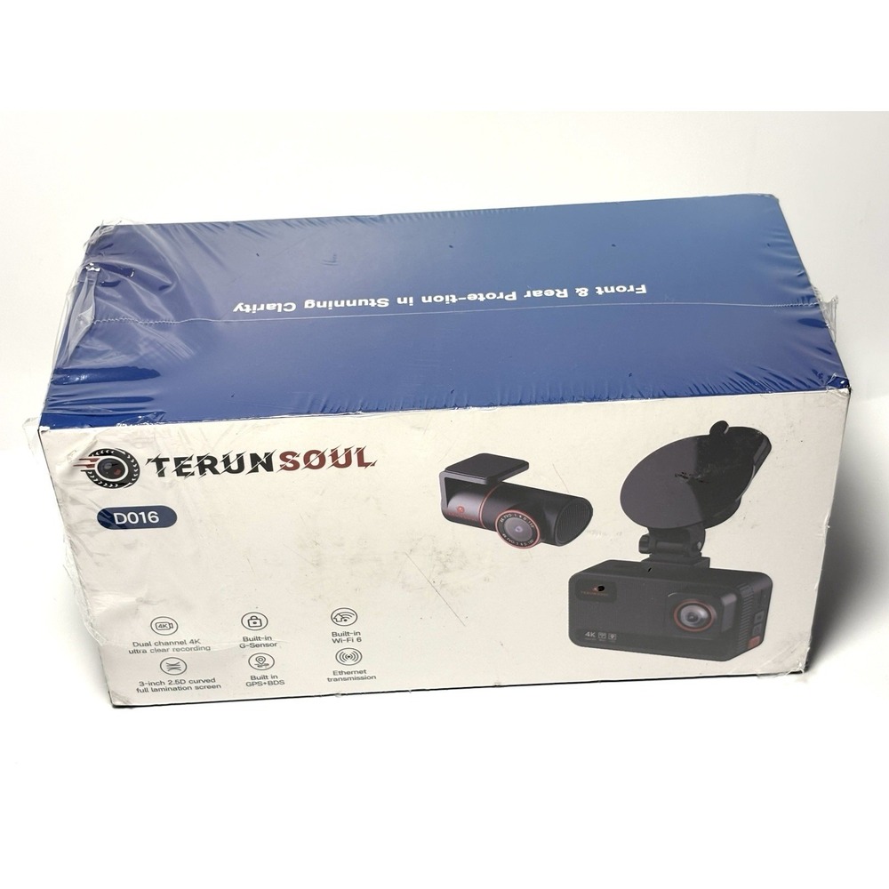 TERUNSOUL D016 4K Dual Dash Cam Front & Rear WiFi GPS G-Sensor Sealed
